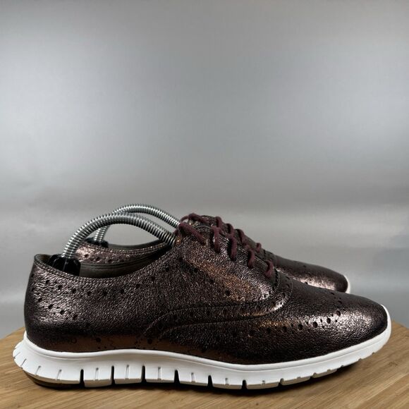 Cole Haan ZeroGrand Women's Size 7 Wingtip Comfort Shoes Metallic Bronze W12556 - Picture 1 of 8